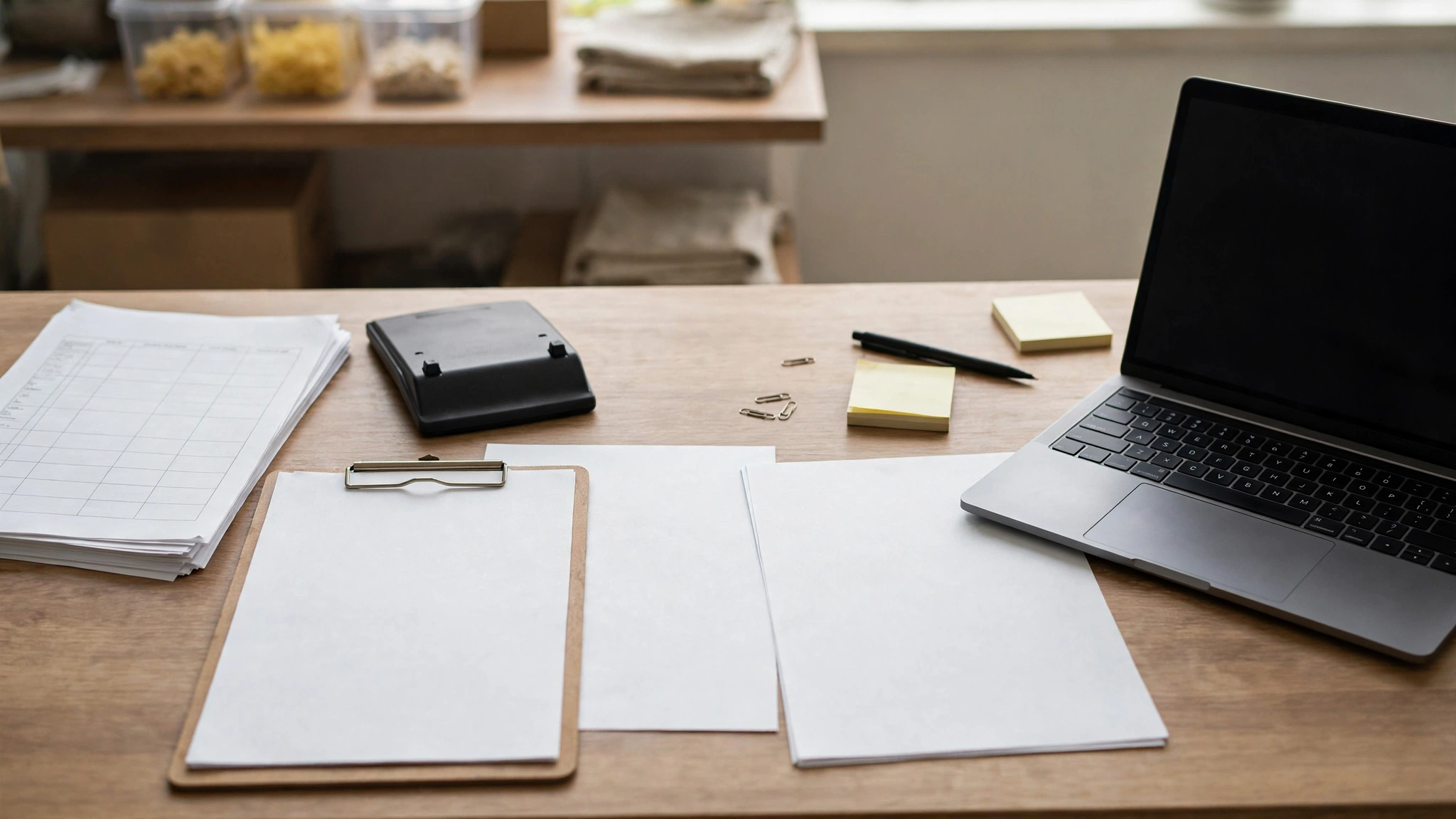 Restaurant inventory variance review with stock counts invoices and calculator