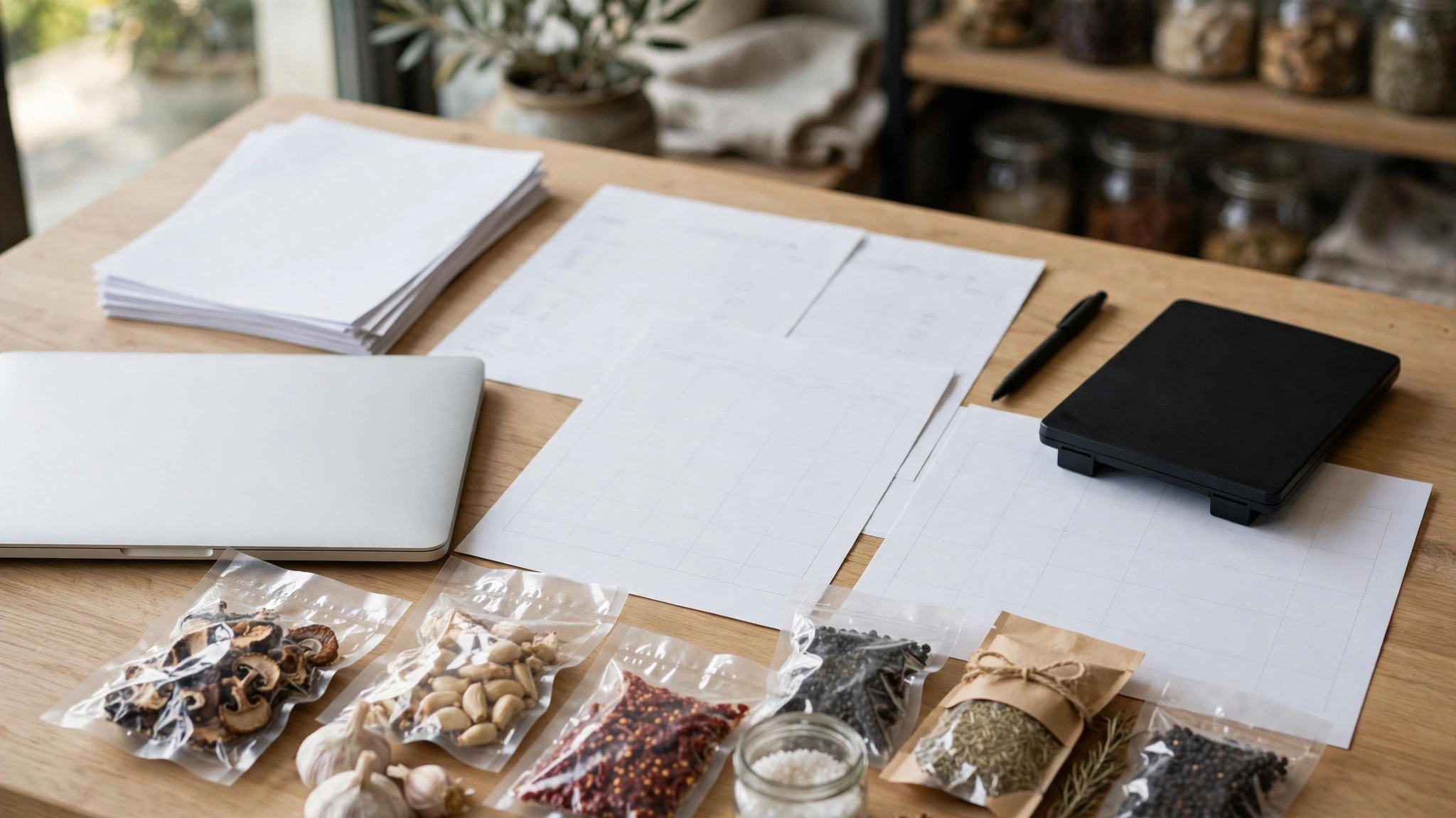 Restaurant purchasing analysis workspace with supplier invoices and price comparisons