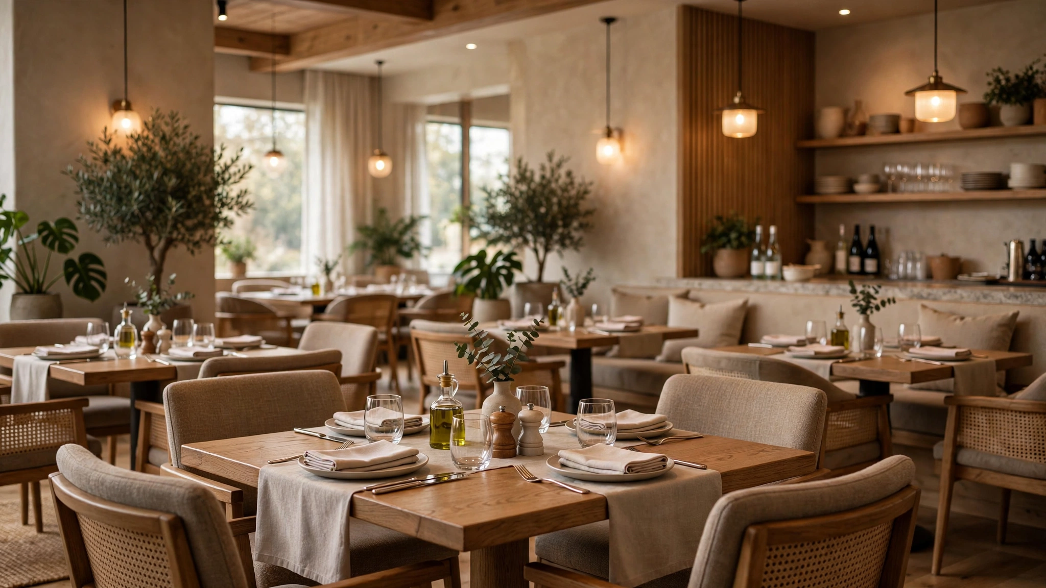 Restaurant dining environment and table layout