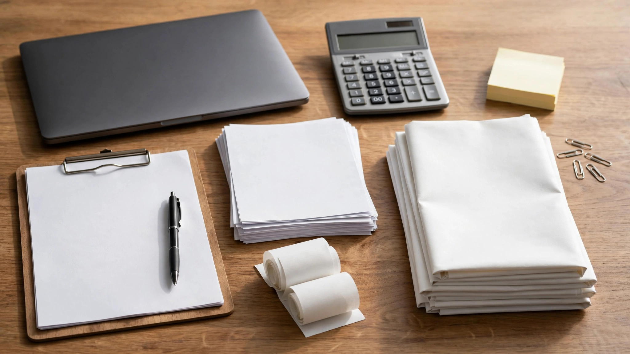 Restaurant management desk with reports and operational paperwork