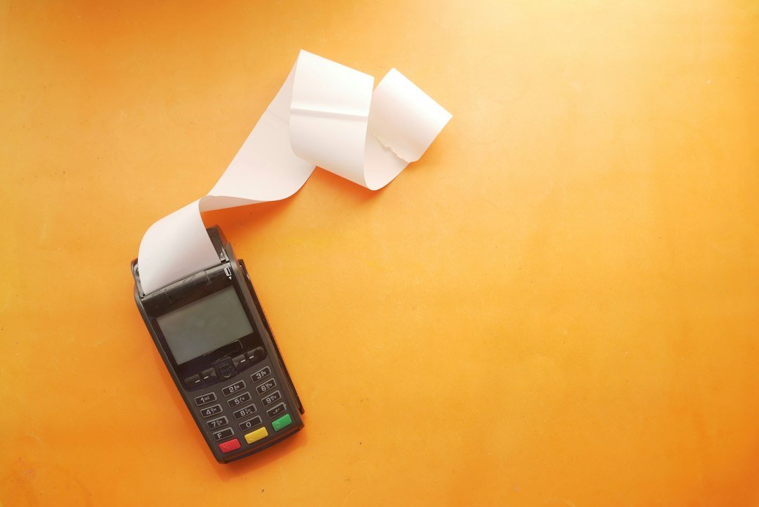 Payment terminal and printed receipt representing restaurant refund void discount and revenue adjustment control