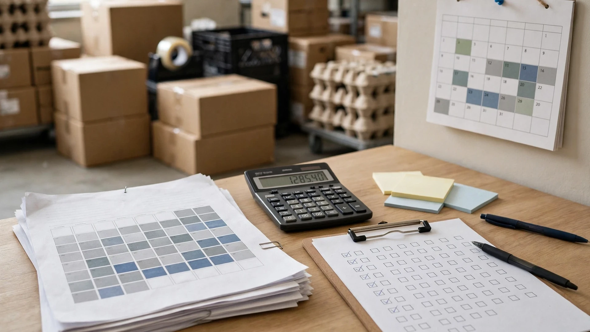 Restaurant supplier delivery planning and lead time control workspace